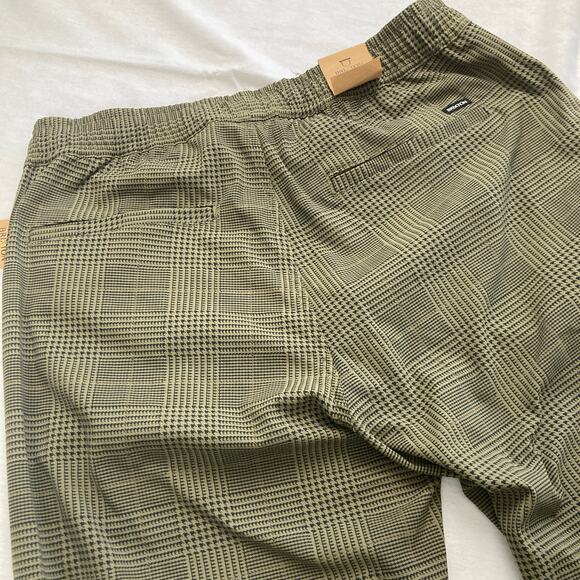 NWT Brixton Mens M Choice E-Waist Taper-X Olive Green Plaid Taper Pants Utility - Picture 13 of 13